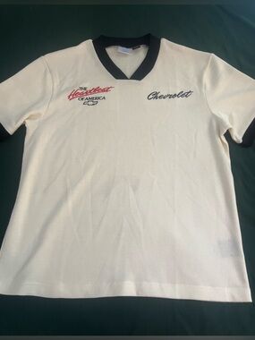 Chevrolet Cream Short-Sleeve Ribbed Men's Shirt- New w tags detached, never worn